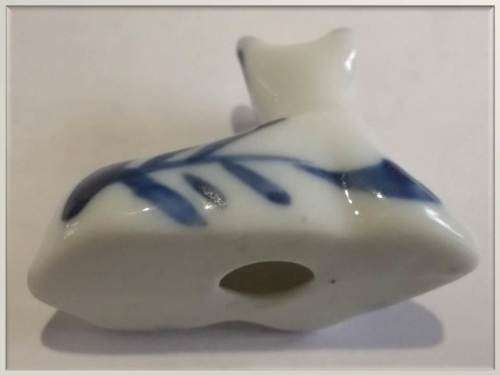 Miniature vintage Delft style porcelain cow