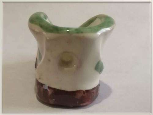 Miniature Italian ceramic - S Gimignano  -  yellow boot