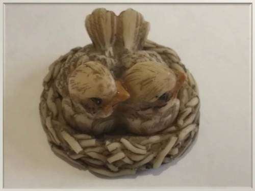 Miniature Resin Baby Birds in Nest