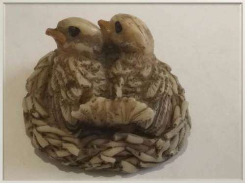 Miniature Resin Baby Birds in Nest