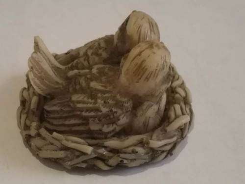 Miniature Resin Baby Birds in Nest