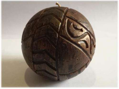 Round copper/brown decorative candle