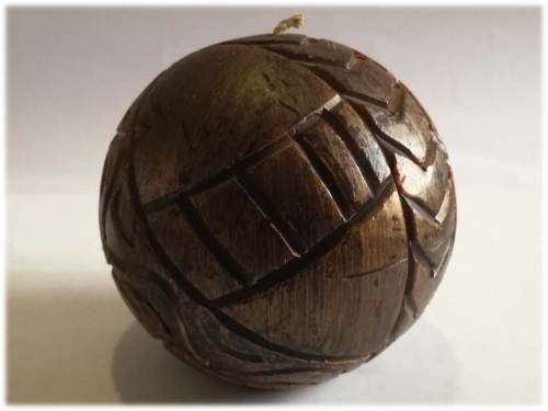 Round copper/brown decorative candle