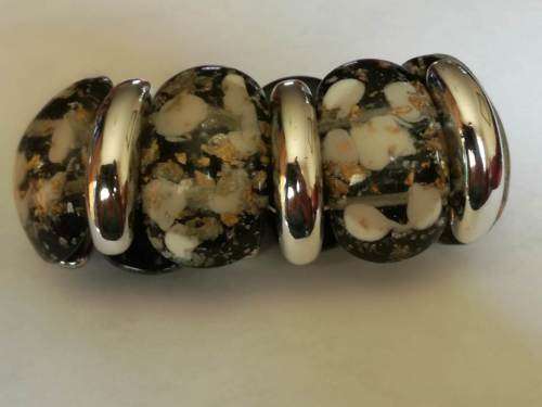 Vintage gold and silver speckled bangle