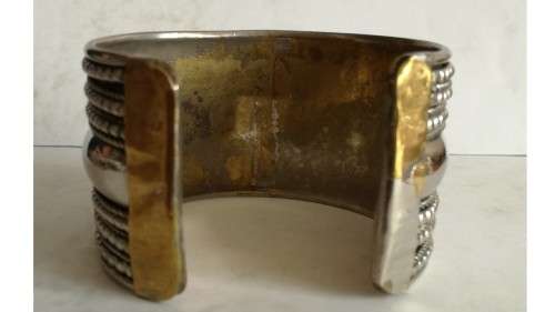 Broad Silver Cuff Bangle