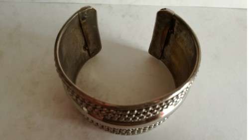 Broad Silver Cuff Bangle