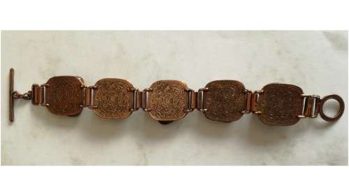 5 Stone tiger`s eye bracelet