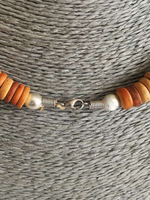 Orange Brown Bead Necklace