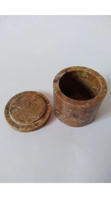 Small Stone Trinket Box With Colourful Inlay