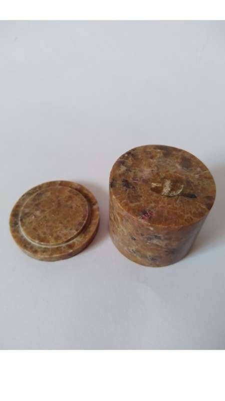 Small Stone Trinket Box With Colourful Inlay
