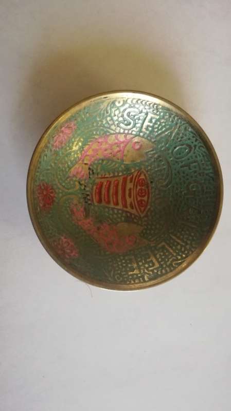 Enamel `Sea of Galilee` trinket holder