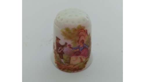 Courting couple fine bone China thimble