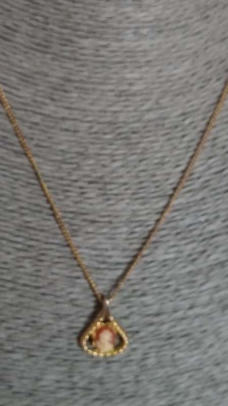 Petite cameo gold plated necklace