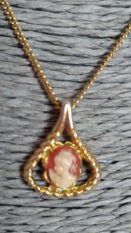 Petite cameo gold plated necklace
