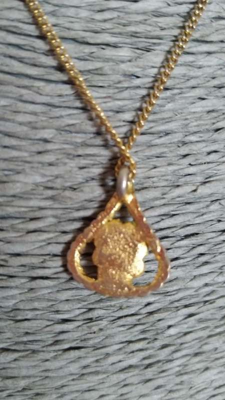Petite cameo gold plated necklace