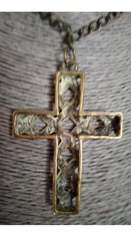 Brass cross necklace