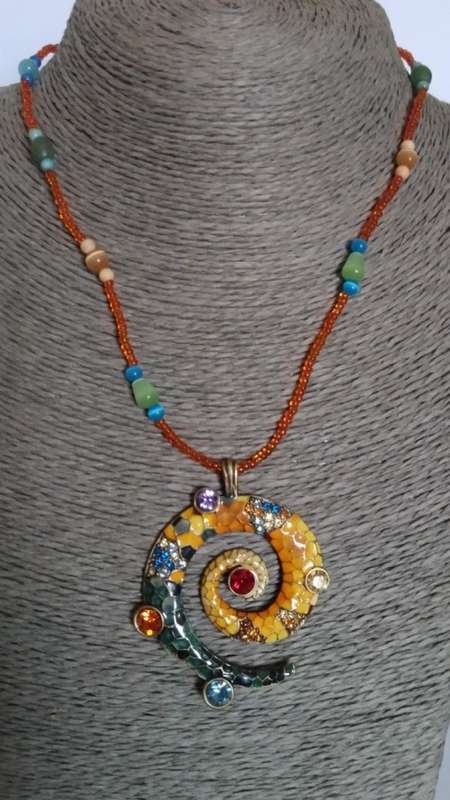 Colourful Spiral Bead Necklace