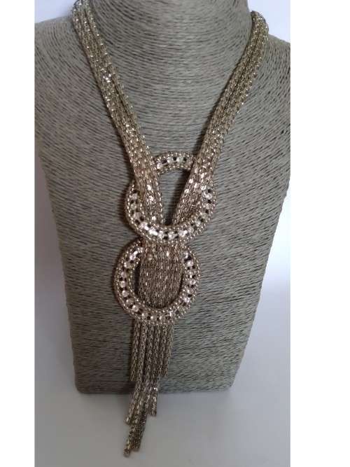 Retro silver tone necklace