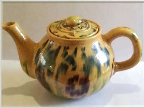 Julio G Ferrer glazed earthenware tea pot