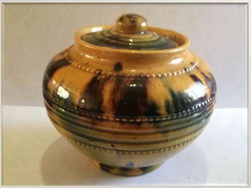 Julio G Ferrer glazed earthenware sugar bowl