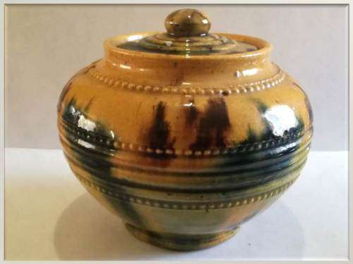 Julio G Ferrer glazed earthenware sugar bowl