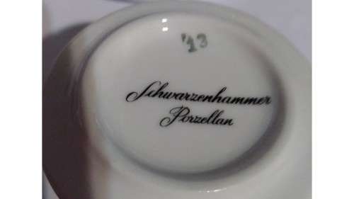 Schwarzenhammer Porzellan -  Red Demitasse Cup and Saucer #13 -  Tall