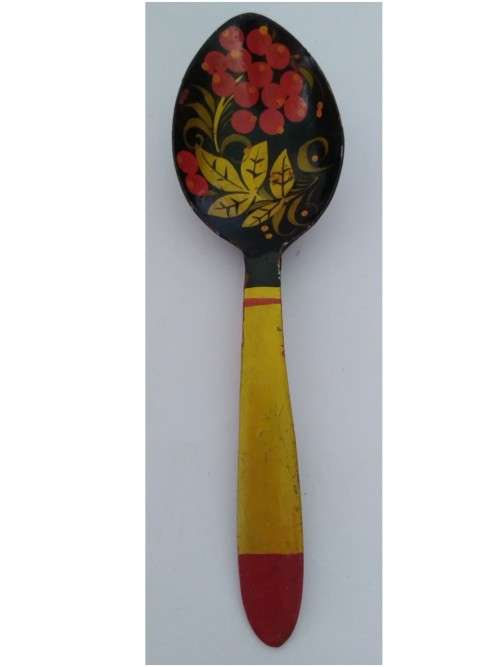 Khokhloma Russian folk hand painted spoon