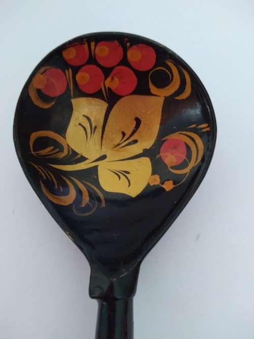 Khokhloma Russian folk hand painted spoon