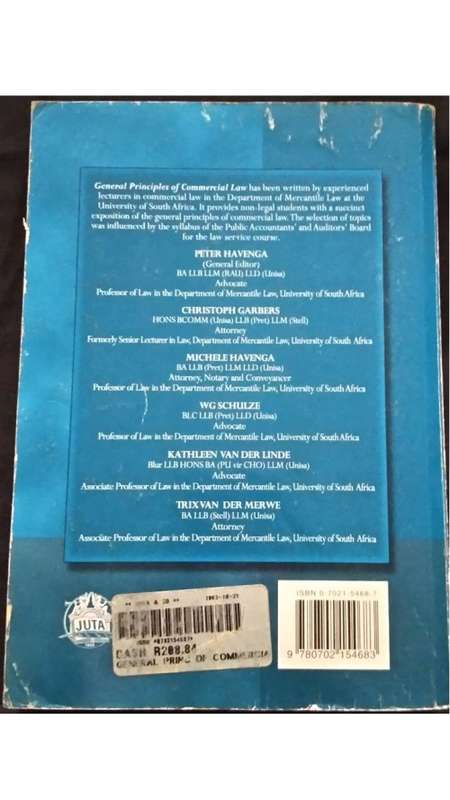 General Principles of Commercial Law - 4th Edition -  Havenga, Garbers, Havenga, Schulze, van der Li