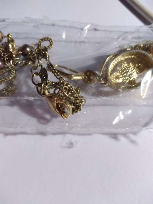 2 Piece -  Gold tone necklace and earnings