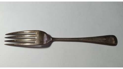 Vintage silver plated fork by Academy Plate `A1`  USA  dovetail design