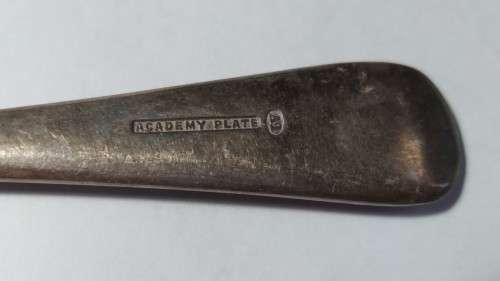 Vintage silver plated fork by Academy Plate `A1`  USA  dovetail design