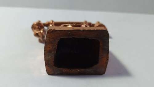 Miniature copper old style telephone