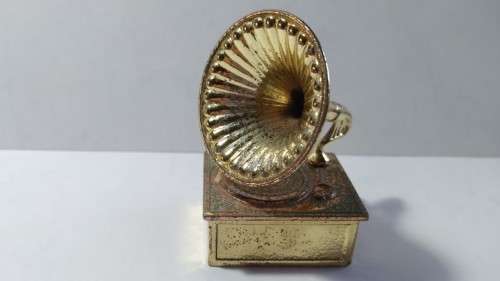 Miniature Brass Tone Gramophone