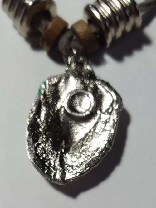 Adjustable leather pewter bracelet  -  Lion