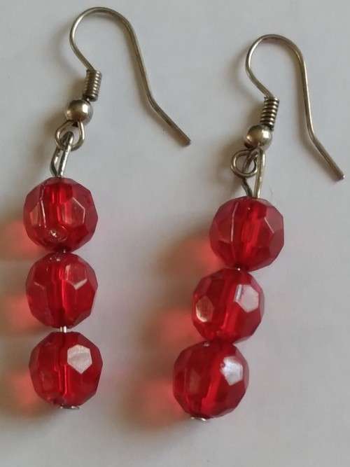 Red bead earrings