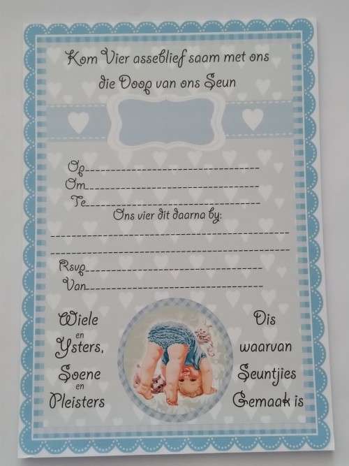 Doop uitnodiging -  seun