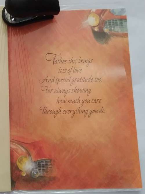 Fathers day card (embossed)  +  envelope