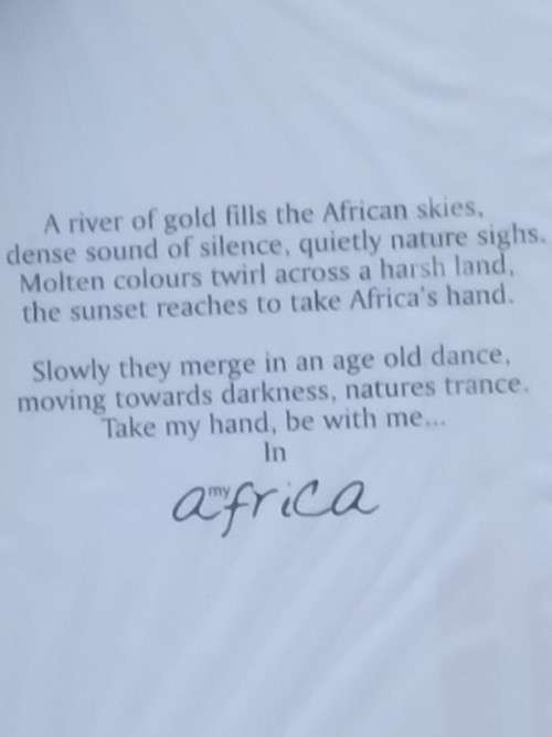 `My Africa` Card + Envelope  16cm x 11cm