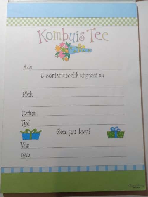 Unused - Kombuis tee uitnodiging