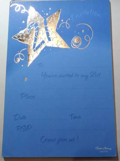 Unused - 21st invitations
