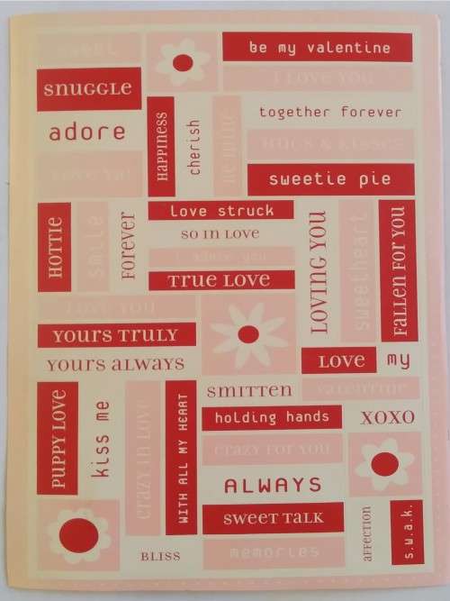 Unused - `Love Letters` set  +  stickers (no ribbon)