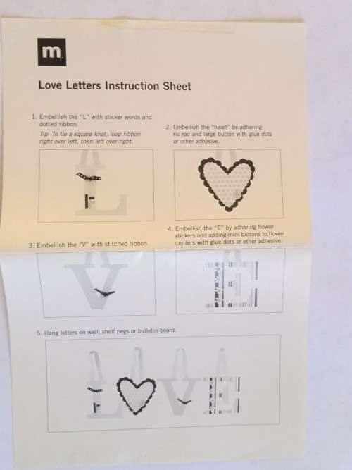 Unused - `Love Letters` set  +  stickers (no ribbon)
