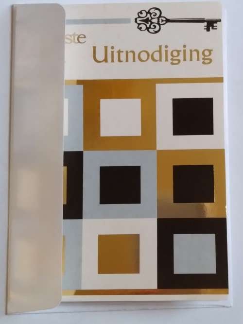 21ste uitnodiging + koevert  15.5cm x 10.5cm