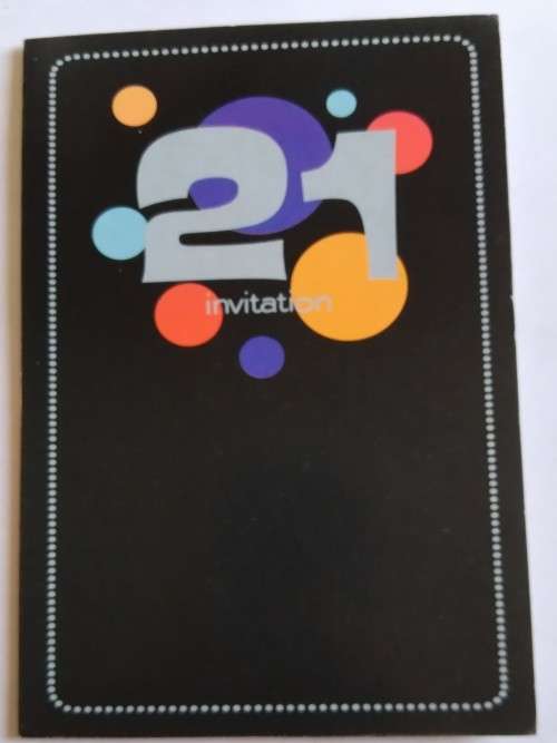 21st invitation +  envelope