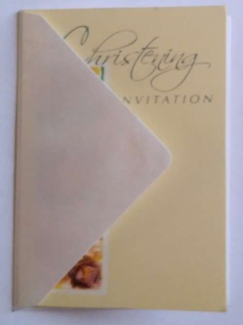 Christening invitation card + envelope : 14cm x 10cm