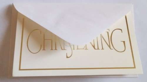 Christening invitation card  +  envelope