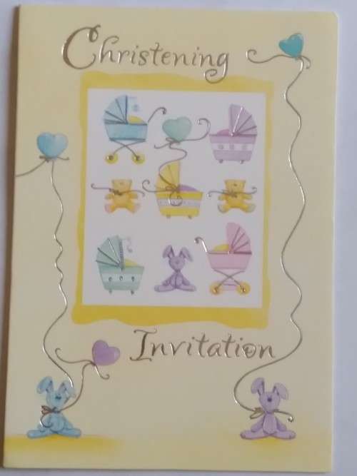 Christening invitation card  +  envelope