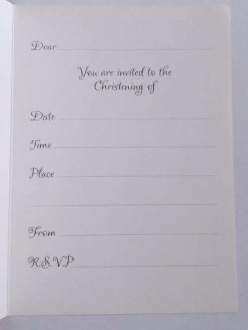 Christening invitation card  +  envelope