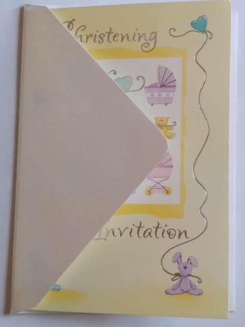 Christening invitation card  +  envelope